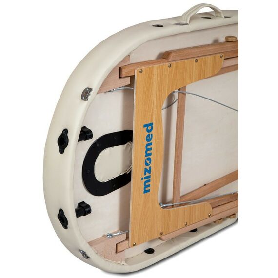 Массажные столы:  Массажный складной стол Mizomed Premium Oval 2 крем фотографии