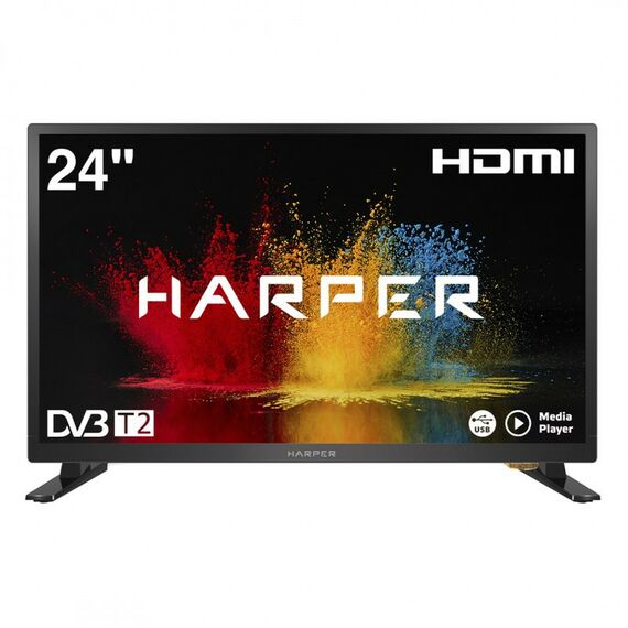ЖК-телевизоры: Телевизор HARPER 24R575T 24" 1366x768, HDMI, USB, DVB-T2 фотографии