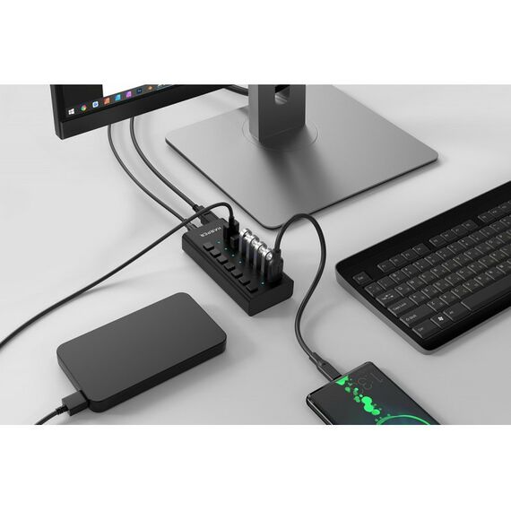 USB концентраторы (USB hub): Концентратор USB HARPER HUB-07MB Black фотографии