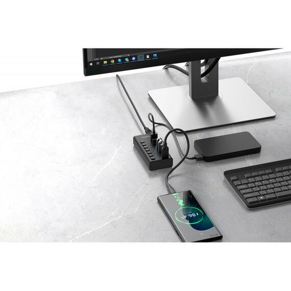 USB концентраторы (USB hub): Концентратор USB HARPER HUB-07MB Black фотографии