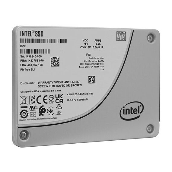 SSD-накопители: SSD-накопитель Intel 960 Gb D3-S4620 Series SATA 6Gb/s 2.5" [SSDSC2KG960GZ01] фотографии
