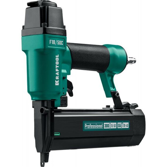 Пневмостеплеры: Пневматический нейлер-степлер (гвозде/скобозабиватель) 2-в-1 KRAFTOOL F18/50C скобы тип 55 (19-30мм) / 300 (15-50мм) [31962] фотографии