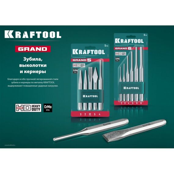 Наборы оснастки: Набор зубил и кернеров KRAFTOOL GRAND-15 15 предметов [21075-H15] фотографии