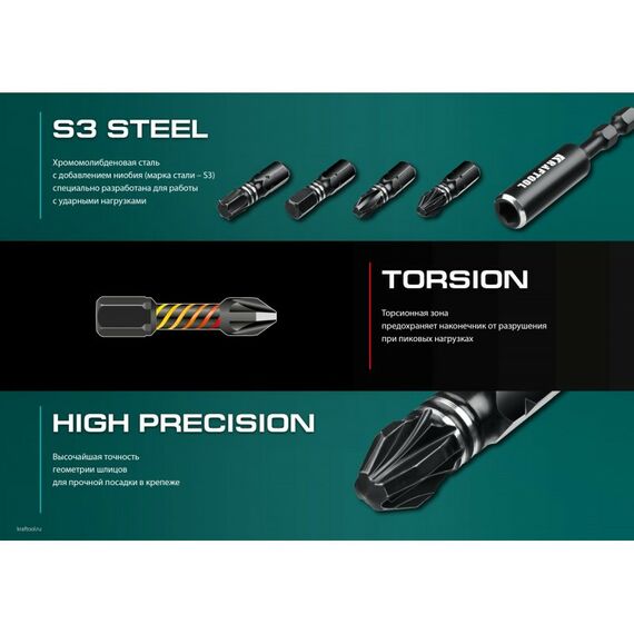 Наборы оснастки: Набор ударных бит KRAFTOOL IMPACT-32 32 шт [26066-H32] фотографии