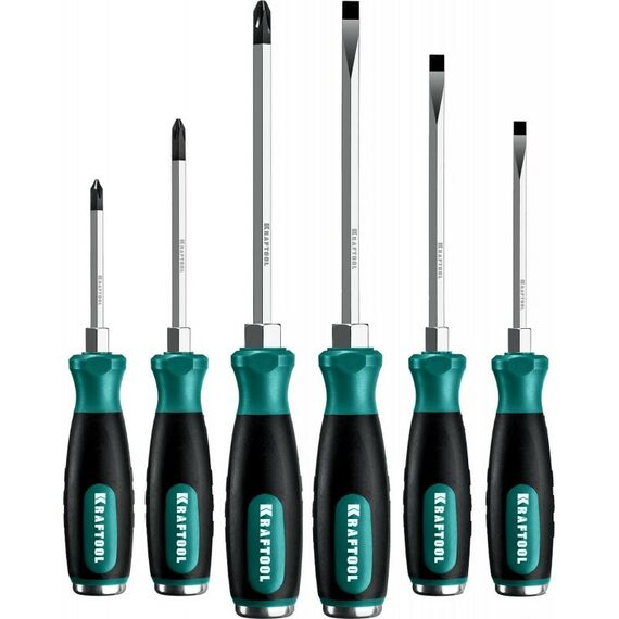 Отвертки: Набор ударных отверток KRAFTOOL IMPACT 25025 6 шт сквозной стержень Cr-Mo фотографии