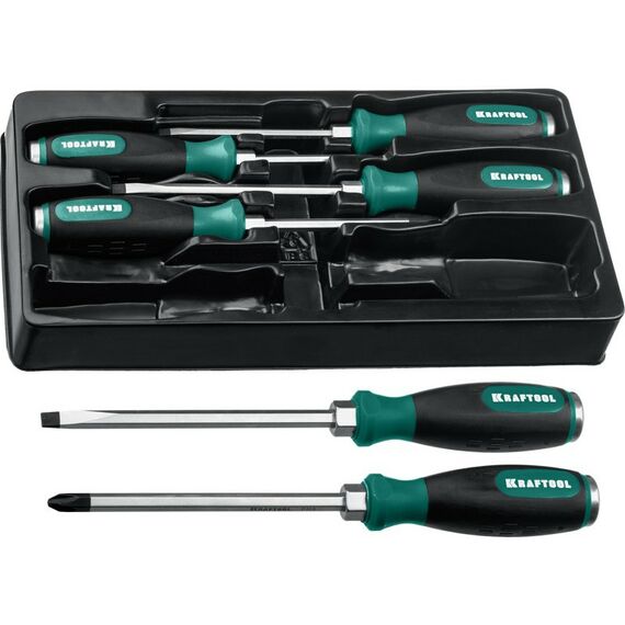 Отвертки: Набор ударных отверток KRAFTOOL IMPACT 25025 6 шт сквозной стержень Cr-Mo фотографии