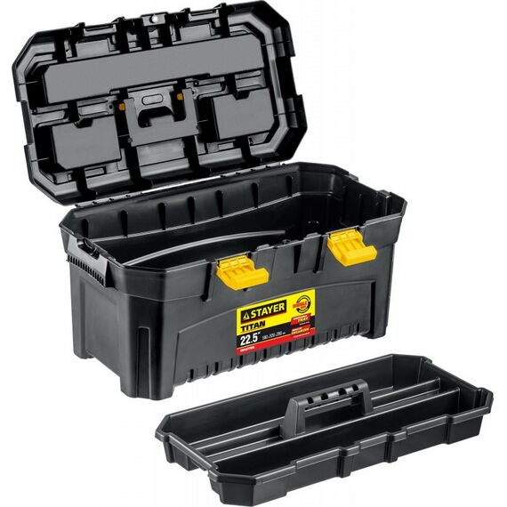 Ящики и сумки для инструмента: Ящик для инструмента STAYER TITAN-22 пластиковый [38016-22] фотографии