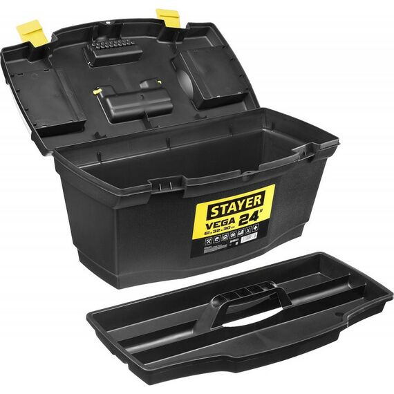 Ящики и сумки для инструмента: Ящик для инструмента STAYER VEGA-24 пластиковый [38105-21_z03] фотографии