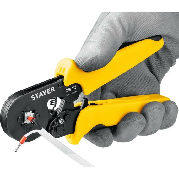 Электромонтажный инструмент: Пресс-клещи STAYER Professional CS-10 для втулочных наконечников 0.25 - 10 мм.кв [44447] фотографии