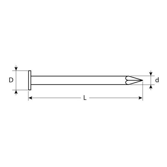 Гвозди: Гвозди с большой потайной головкой оцинкованные Зубр 25 х 3.0 мм 5 кг [305090-30-025] фотографии