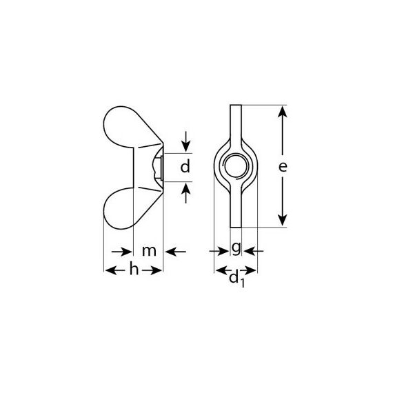 Метрический крепеж: Гайка Зубр M10 DIN 315 барашковая, 5 кг, оцинкованная [303730-10] фотографии