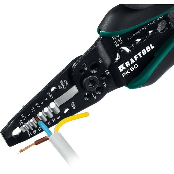 Электромонтажный инструмент: Стриппер многофункциональный KRAFTOOL PK-60 0.5 - 6 мм2 [22658] фотографии