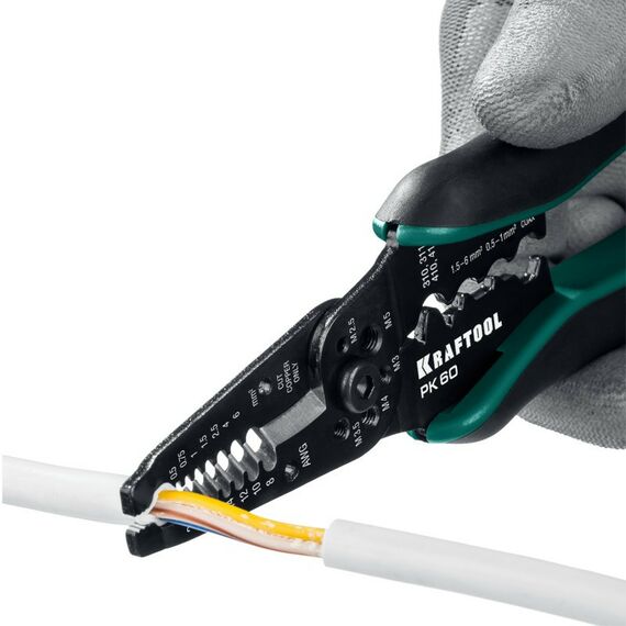 Электромонтажный инструмент: Стриппер многофункциональный KRAFTOOL PK-60 0.5 - 6 мм2 [22658] фотографии