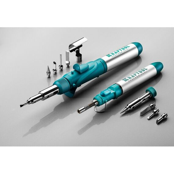 Паяльное оборудование: Газовый паяльник KRAFTOOL SolderPro 70B набор 8-в-1, 30-70 Вт, горелка, фен, 1300°С [55504-H8] фотографии