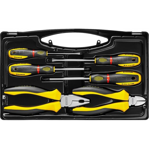 Наборы инструментов и ключи: Набор губцевого инструмента с отвертками STAYER HERCULES 2202-H6 фотографии