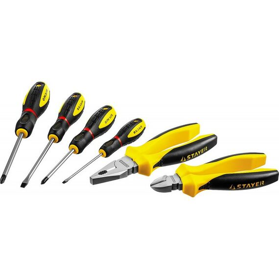 Наборы инструментов и ключи: Набор губцевого инструмента с отвертками STAYER HERCULES 2202-H6 фотографии
