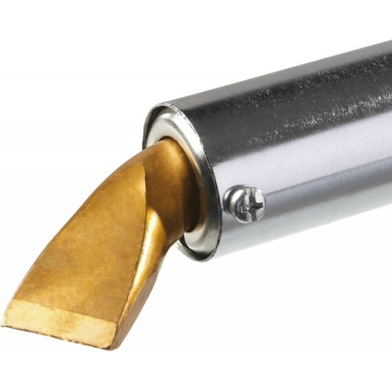 Паяльное оборудование: Высокомощный электропаяльник Зубр Ceramic PRO 200Вт с деревянной рукояткой, клин [55303-200] фотографии