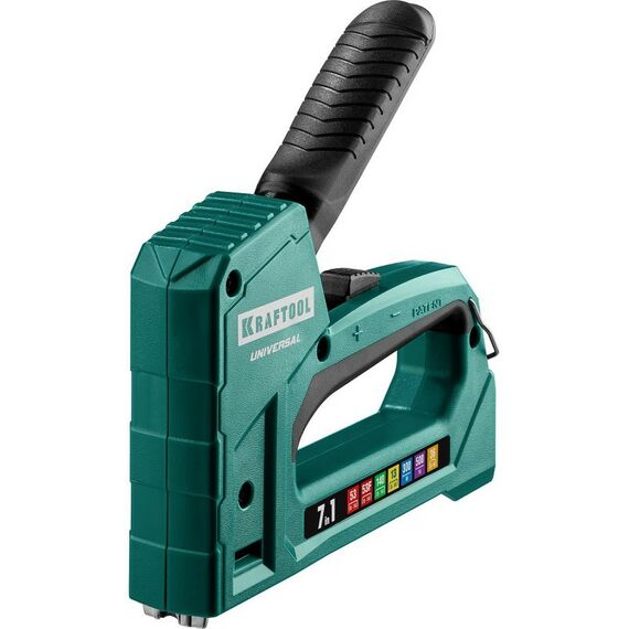 Степлеры: Универсальный лёгкий степлер KRAFTOOL Universal 31524 7-в-1: 53(6-14мм)/140(8-14 мм)/13/ 53F/36/500 фотографии
