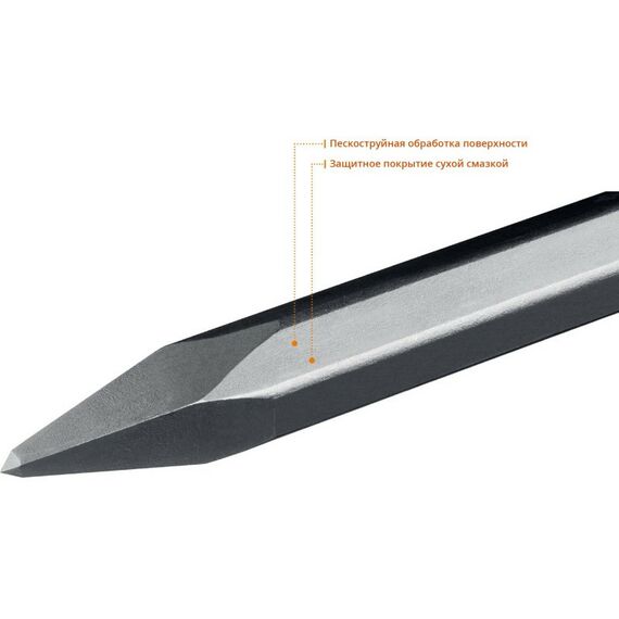 Буры, пики, коронки, сверла: Зубило пикообразное Зубр HEX 28.6 (Макита тип) 400 мм [29380-00-400] фотографии