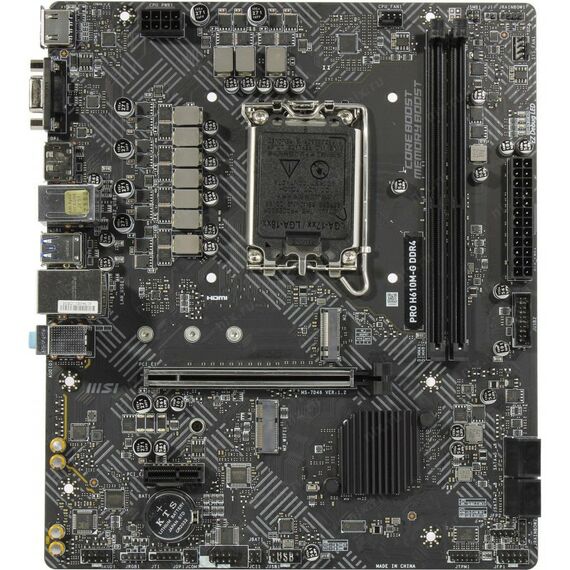 Материнские платы: Материнская плата MSI PRO H610M-G LGA1700 <H610> PCI-E Dsub+HDMI+DP GbLAN SATA  MicroATX 2DDR4 RTL фотографии
