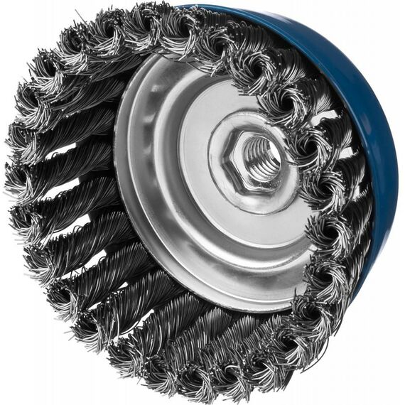 Шлифовка, зачистка: Щетка чашечная для УШМ Зубр Профессионал 120ммхМ14 плетеные пучки стальной проволоки 0,5мм [35275-120_z02] фотографии