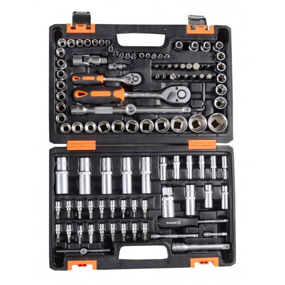 Наборы инструментов и ключи: Набор инструментов Вихрь 1/2", 1/4", CrV, в кейсе 108 предметов фотографии