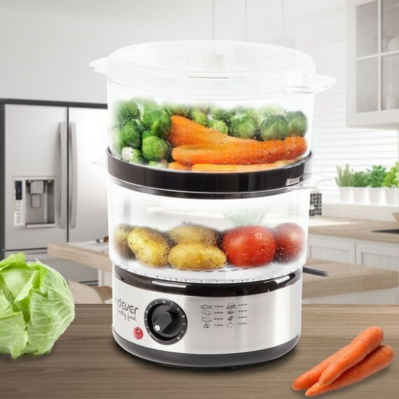 Пароварки: Пароварка Endever Vita-165 черный/стальной [90033] фотографии