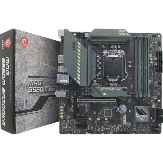 Материнские платы: Материнская плата MSI MAG B560M BAZOOKA LGA1200 <B560> 2xPCI-E HDMI+DP 2.5GbLAN SATA  MicroATX 4DDR4 RTL фотографии