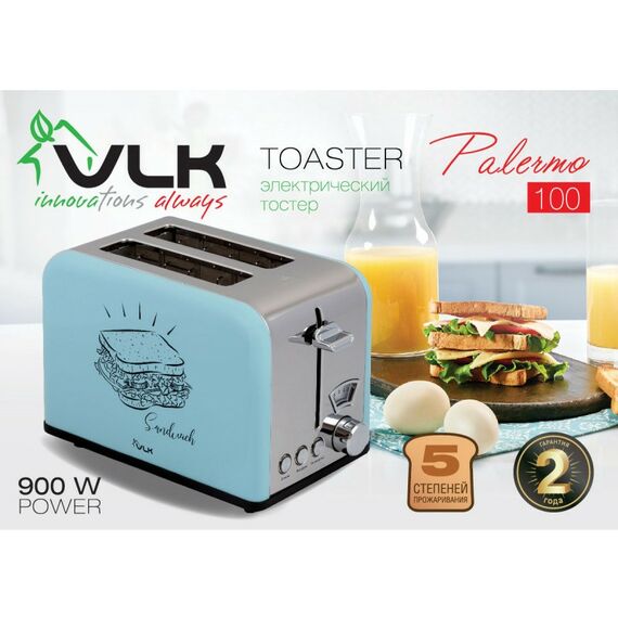 Тостеры: Тостер VLK Palermo 100 голубой [90280] фотографии