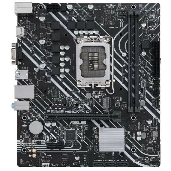 Материнские платы: Материнская плата Asus PRIME H610M-K D4 LGA1700 <H610> PCI-E Dsub+HDMI GbLAN SATA MicroATX 2DDR4 (RTL) фотографии