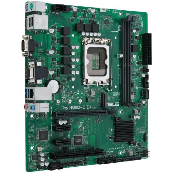 Материнские платы: Материнская плата Asus PRO H610M-C D4-CSM LGA1700 <H610> PCI-E Dsub+HDMI+DP GbLAN SATA MicroATX 2DDR4 (RTL) фотографии
