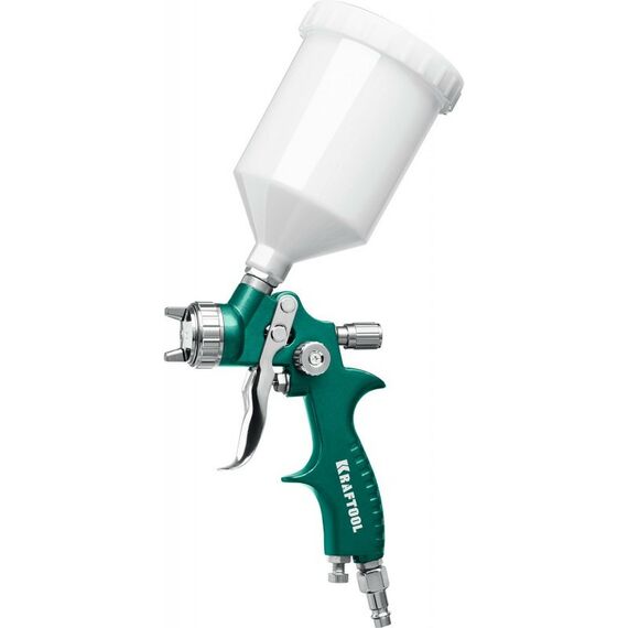 Пневмокраскопульты: Краскопульт пневматический KRAFTOOL AirFlat LVLP с верхним бачком, 1.7мм [06524-1.7] фотографии