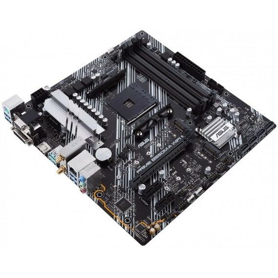 Материнские платы: Материнская плата Asus PRIME B550M-A WIFI II AM4 <B550> PCI-E Dsub+DVI+HDMIGbLAN+WiFi+BT SATA  MicroATX 4DDR4 (RTL) фотографии