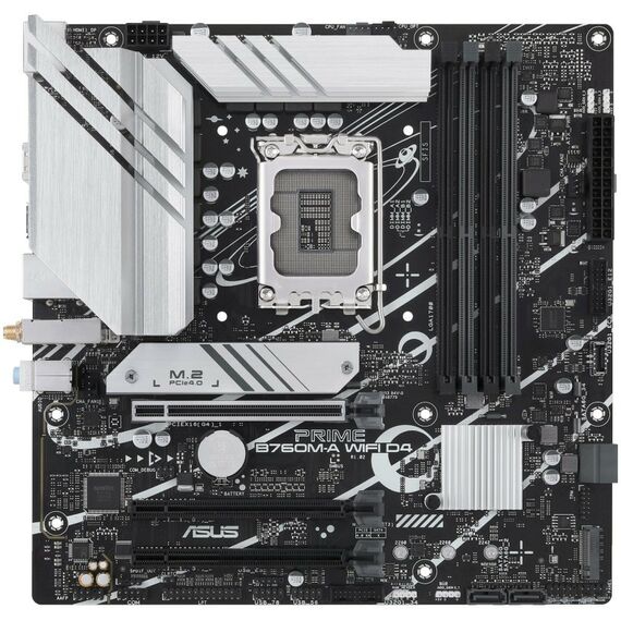 Материнские платы: Материнская плата Asus PRIME B760M-A WIFI D4 LGA1700 B760 3xPCI-E+2xHDMI+DP 2.5GbLAN+WiFi+BT SATA MicroATX 4DDR4 RTL фотографии