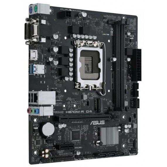 Материнские платы: Материнская плата Asus PRIME H610M-R D4-SI LGA1700 <H610> PCI-E Dsub+HDMI+DVI GbLAN SATA MicroATX 2DDR4 RTL фотографии