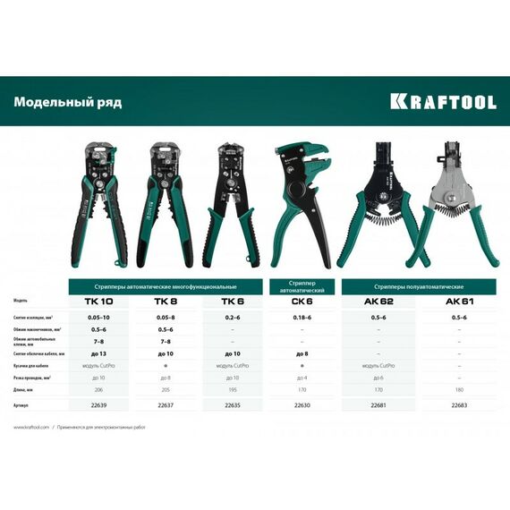 Электромонтажный инструмент: Стриппер автоматический KRAFTOOL CK-6 0.2 - 6 мм2 [22630] фотографии