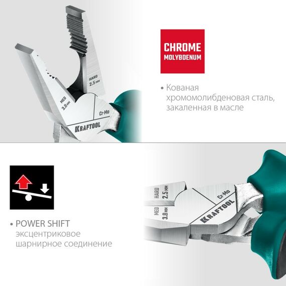 Столярно-слесарный инструмент: Плоскогубцы комбинированые KRAFTOOL 200 мм [22011-1-20] фотографии