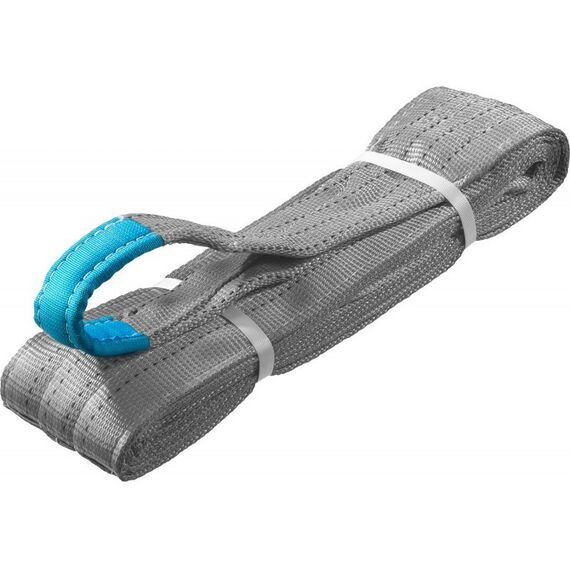 Лебедки, тали, тельферы: Текстильный петлевой строп Зубр СТП-4/4 серый, г/п 4 т, длина 4 м [43554-4-4] фотографии