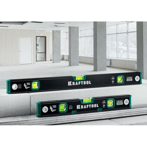 Строительные уровни: уровень с зеркальным глазком KRAFTOOL 1500 мм [34781-150] фотографии