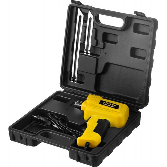 Паяльное оборудование: Прибор для терморезки STAYER Thermo cut 150 Вт в наборе 2 ножа, быстрый рез пенопласта + пластика фотографии