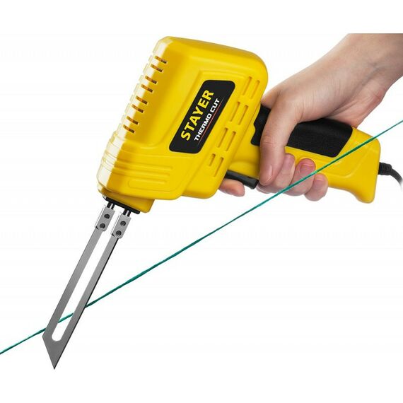 Паяльное оборудование: Прибор для терморезки STAYER Thermo cut 150 Вт в наборе 2 ножа, быстрый рез пенопласта + пластика фотографии