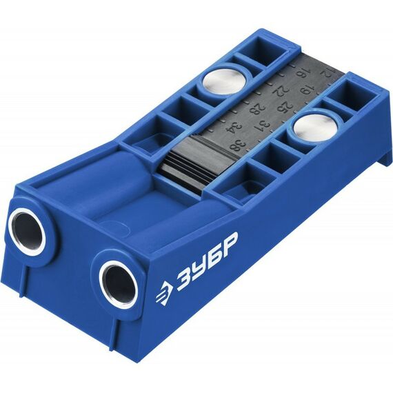 Столярно-слесарный инструмент: Кондуктор двойной Зубр 30091 для глухих отверстий, два отверстия, в кейсе фотографии