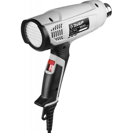 Фены технические: Фен технический (строительный) Зубр ФТ-1600 насадки 3 шт, 2 режима: 350град/ 350л/мин, 550град/ 550л/мин, коробка, 1600Вт фотографии