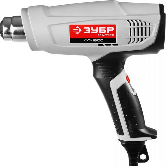 Фены технические: Фен технический (строительный) Зубр ФТ-1600 насадки 3 шт, 2 режима: 350град/ 350л/мин, 550град/ 550л/мин, коробка, 1600Вт фотографии