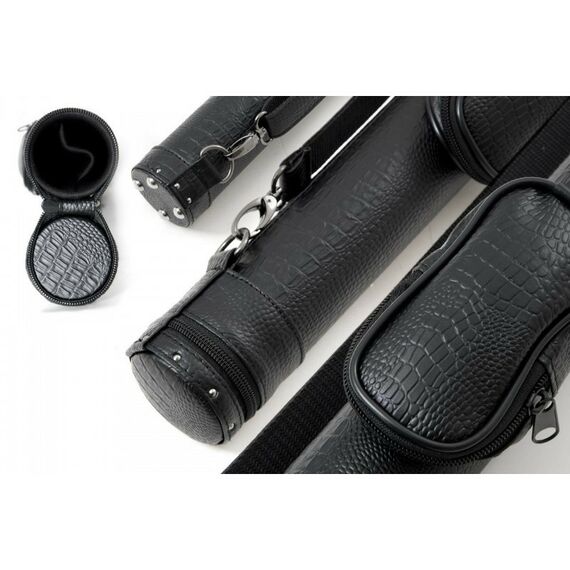 Чехлы для бильярдных киев: Тубус для кия Classic Action 1/1 черный/кроко, 93 см, вн.разм 88 см, карман 13 см фотографии