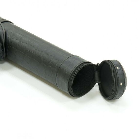 Чехлы для бильярдных киев: Тубус для кия Classic Action 1/1 черный/кроко, 93 см, вн.разм 88 см, карман 13 см фотографии