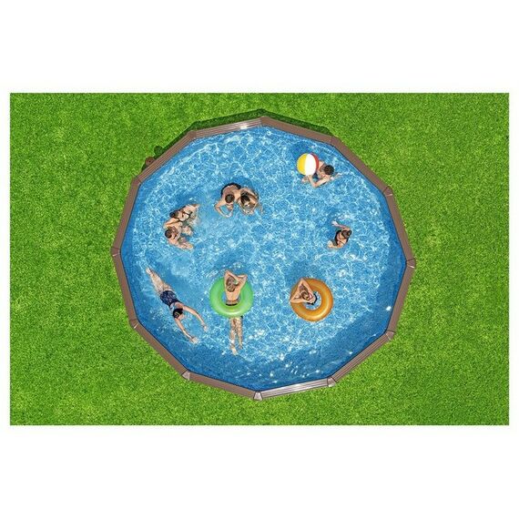 Бассейны: Бассейн каркасный Bestway 550 х 130 см песч. фильтр-насос, лестница, скиммер, тент, подстилка [561CS] фотографии