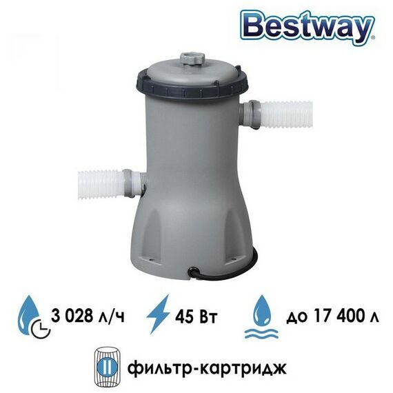 Бассейны: Фильтр-насос для бассейнов Bestway 58386 с картриджем «II», 3028 л/ч фотографии