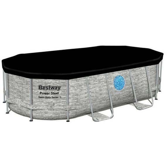 Бассейны: Бассейн каркасный Bestway Power Steel Swim Vista 427 х 250 х 100 см фильтр-насос, лестница, тент [56714] фотографии