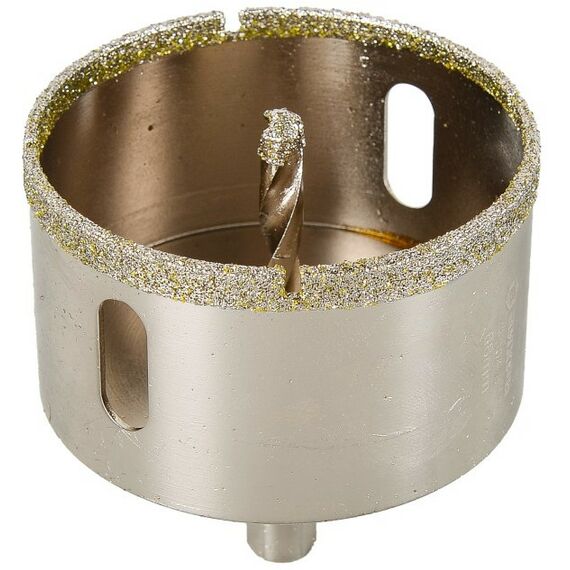 Буры, пики, коронки, сверла: Коронка алмазная Вихрь 68 мм по керамограниту/керамике, 68 мм, трёхгранный хвостовик фотографии